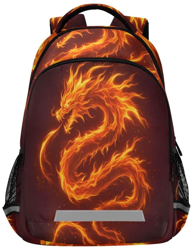 Main image of ALAZA Fire Dragon Backpacks Travel Laptop Daypack School Book Bag for Men Women Teens Kids