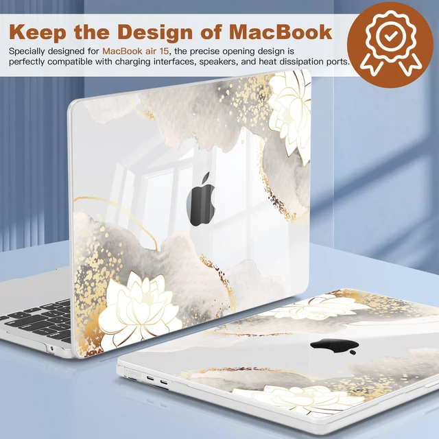 Alt view image 5 of 5 - CISSOOK for MacBook Air 15 inch M2 M3 M4 M5 Case 2026 2025 2024 2023 Floral