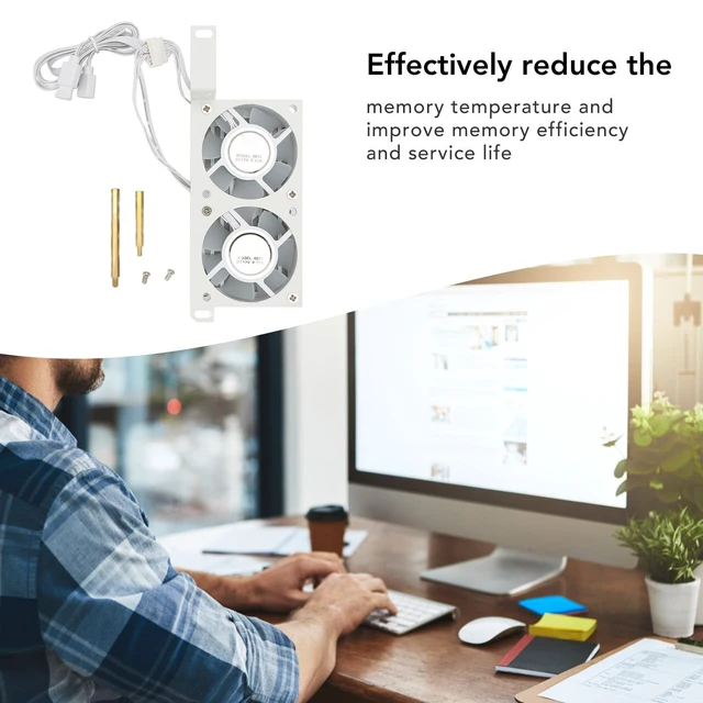Alt view image 2 of 5 - Beufee Memory Cooling Fan, 3pin Pwm CPU Air Cooler Memory Radiators Double 6025pwm 1000 to 3000rpm 5v for DDR Ddr2 Ddr3 Ddr4 Ddr5(White)