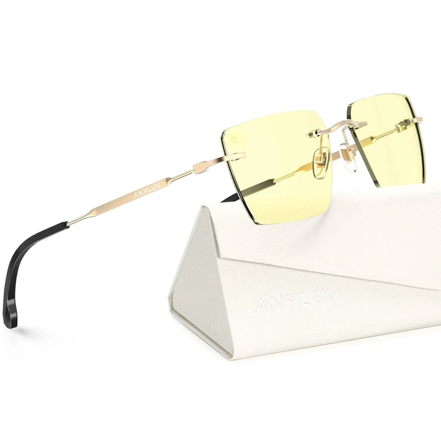 Main image of ANYLUV Rimless Oversized Blue Light Glasses for Women/Men, Fashion Blue Light Blocking Glasses with Lightweight Metal Temples