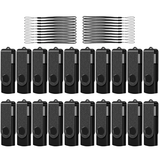 Main image of 8GB USB Flash Drive 20 Pack, AreTop Bulk USB 2.0 Thumb Drive Swivel