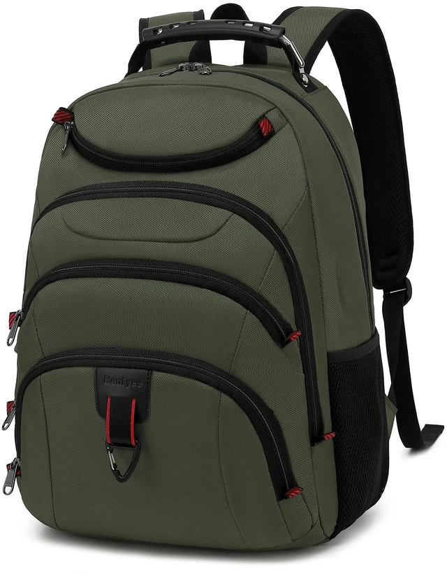 Main image of Boavan Laptop Backpack for men, 15.6 inch Laptop Bag with USB Port, Waterproof Travel Work Backpack Purse, Anti-Theft Teacher Nurse Doctor Casual Bookbags Office Business backpack,Green