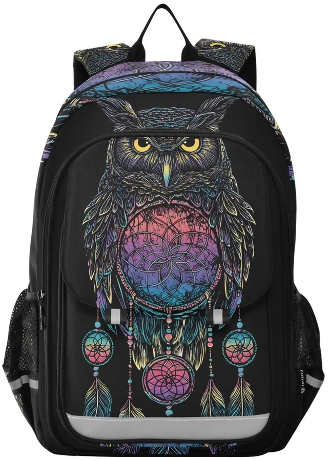 Main image of ALAZA Owl Rainbow Dream Catcher Laptop Backpack Purse for Women Men Travel Bag Casual Daypack with Compartment & Multiple Pockets