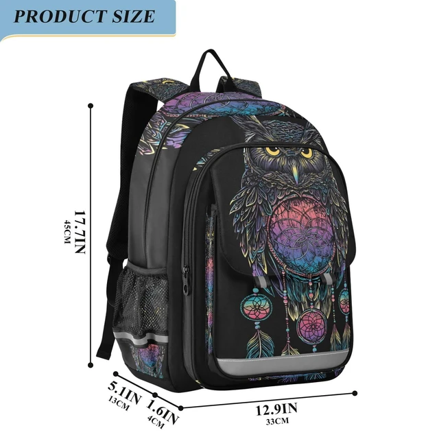Alt view image 2 of 5 - ALAZA Owl Rainbow Dream Catcher Laptop Backpack Purse for Women Men Travel Bag Casual Daypack with Compartment & Multiple Pockets