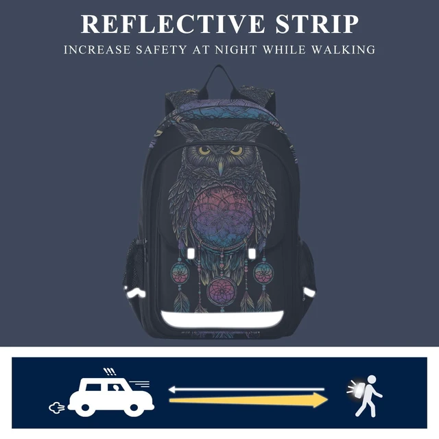 Alt view image 5 of 5 - ALAZA Owl Rainbow Dream Catcher Laptop Backpack Purse for Women Men Travel Bag Casual Daypack with Compartment & Multiple Pockets