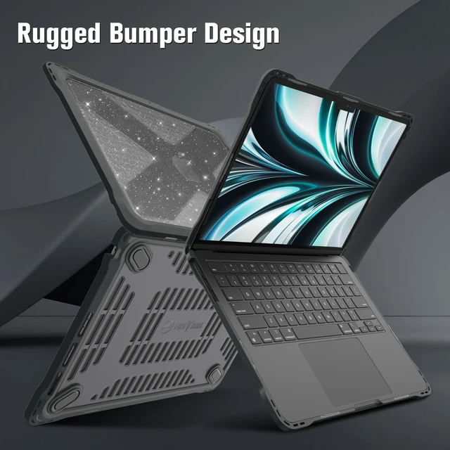 Alt view image 3 of 5 - Fintie Rugged Case for MacBook Air 13 Inch, Glittering Clear