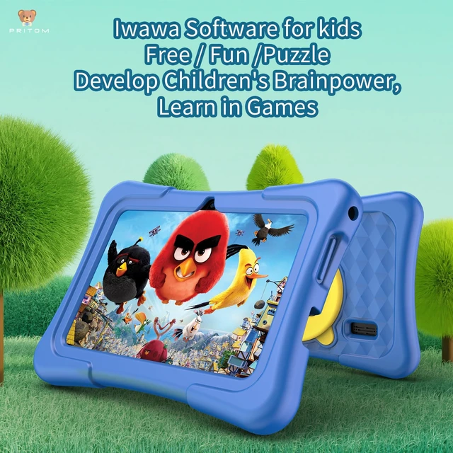 Alt view image 3 of 5 - PRITOM 7 inch Kids Tablet, 32GB, WiFi, Kids Apps, Parental Control, Blue
