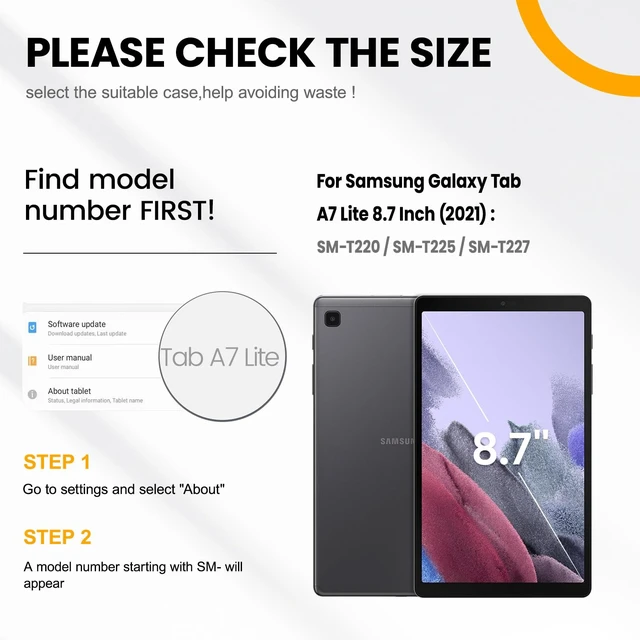 Alt view image 2 of 5 - Timecity for Samsung Galaxy Tab A7 Lite Case 8.7''/ SM-T227U Tablet Case
