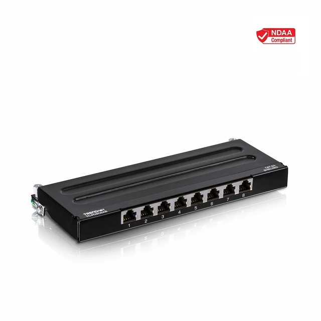 Alt view image 3 of 5 - TRENDnet 8-Port Cat6A Shielded Patch Panel,TC-P08C6AS,Wall Mount Ready