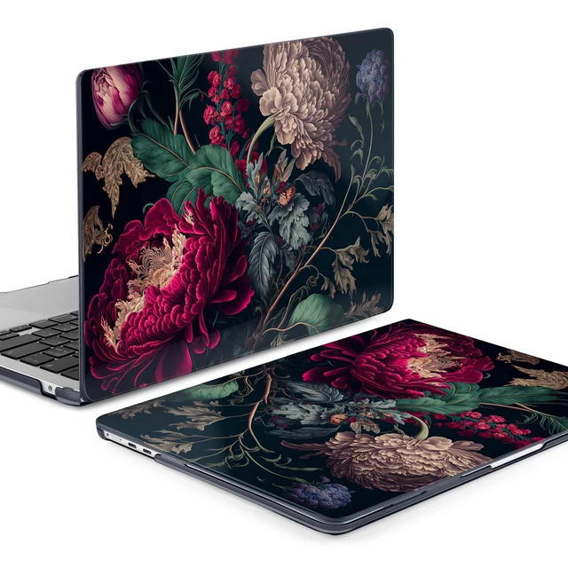 Alt view image 5 of 5 - Batianda LumiArt Case for MacBook Air 13.6" M2-M5 Chip, Vintage Dark Peony