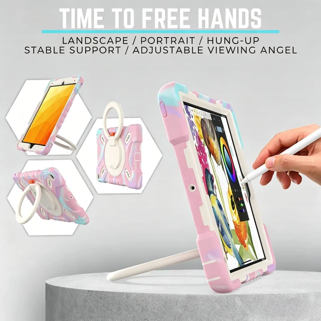 Alt view image 5 of 5 - Pepkoo Case for iPad 10.2 Inch 9th/8th/7th Gen & Air 3 10.5 Shockproof