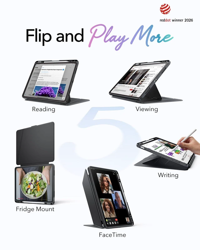 Alt view image 3 of 5 - ESR for iPad Air 13 Inch M4/M3/M2 Case, Flip Series, Black