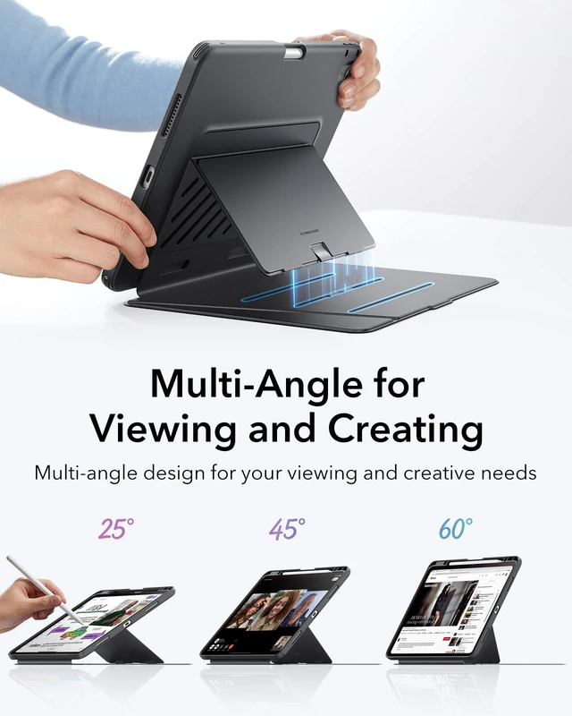 Alt view image 4 of 5 - ESR for iPad Air 13 Inch M4/M3/M2 Case, Flip Series, Black