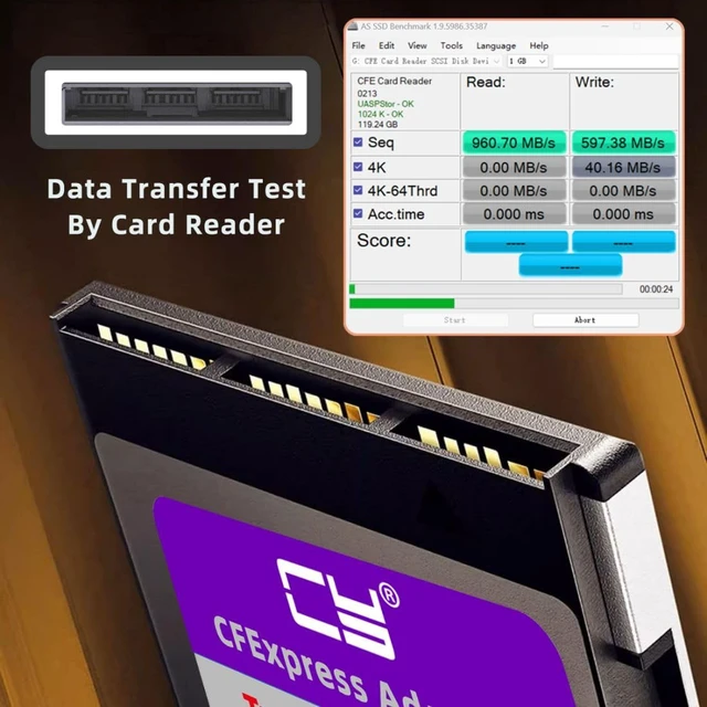 Alt view image 4 of 5 - chenyang NVMe PCIe Gen 3x2 CF Express Type-A to Type-B Memory Card Convertor Adapter