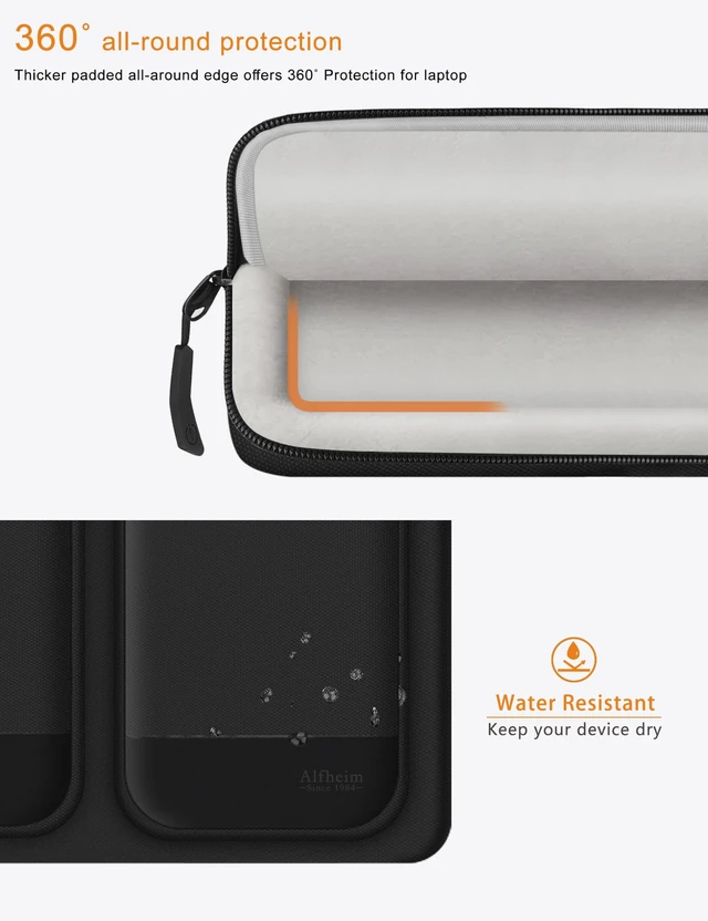 Alt view image 2 of 5 - Alfheim Laptop Bag 15,6-16 inch Laptop Cover, 360 Protective Waterproof Shockproof Lightweight MacBook Pro 16 Notebook Briefcase, Compatible with ASUS Lenovo Dell Samsung
