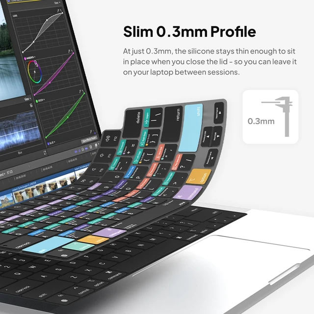 Alt view image 3 of 5 - JCPal Final Cut Pro Shortcut Guide Keyboard Cover for MacBook Pro/Air/Neo