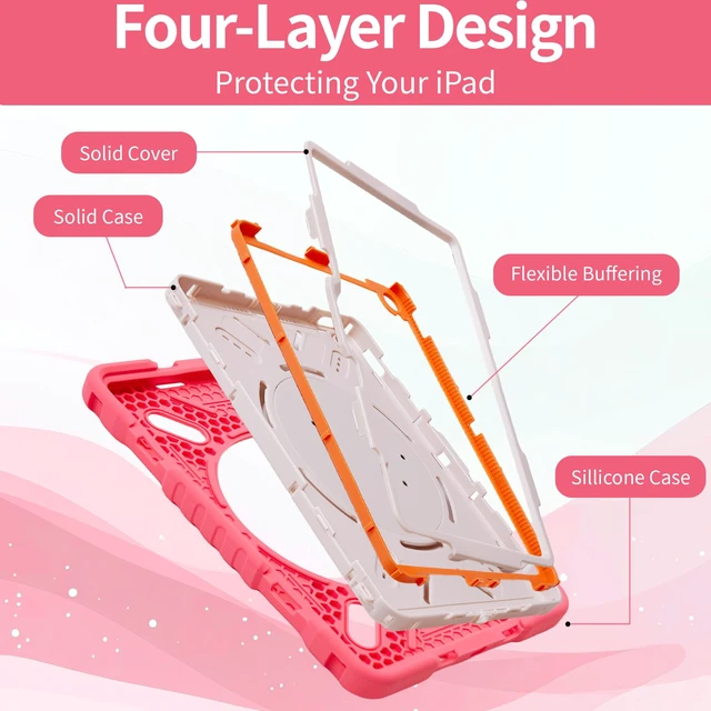 Alt view image 3 of 5 - Pepkoo Triple Shock-Absorbing Protective Case for iPad (A16) 11th/10th Gen
