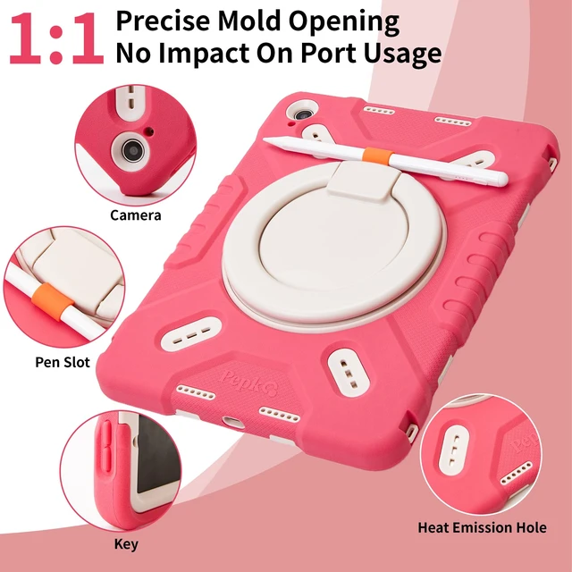 Alt view image 5 of 5 - Pepkoo Triple Shock-Absorbing Protective Case for iPad (A16) 11th/10th Gen