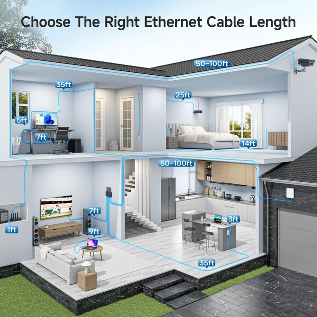 Alt view image 5 of 5 - Cable Matters 10Gbps Snagless Cat 6 Ethernet Cable, 100ft, Yellow