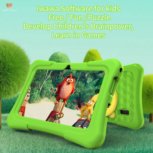 Alt view image 3 of 5 - PRITOM 7 inch Kids Tablet, 32GB, WiFi, Kids Apps, Parental Control, Green