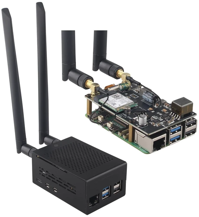 Main image of ZDE ZP585 PoE+ HAT PCIe to M.2 E Key WiFi7 6 6E 5 HAT Adapter with ZC501 Aluminum Alloy Case ZP536 Active Cooler for Raspberry Pi 5 Support Google TPU WiFi 7 BE200 WIFI6E AX210 MT7922 WIFI6 AX200