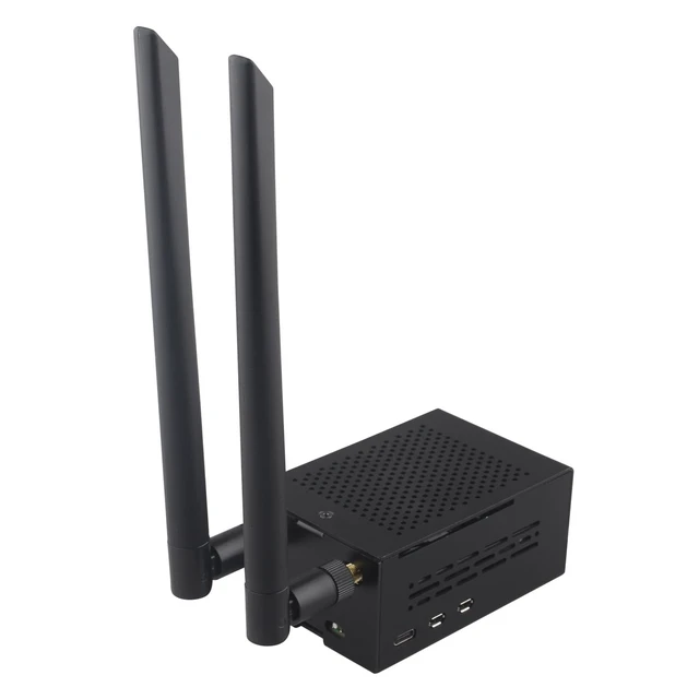 Alt view image 5 of 5 - ZDE ZP585 PoE+ HAT PCIe to M.2 E Key WiFi7 6 6E 5 HAT Adapter with ZC501 Aluminum Alloy Case ZP536 Active Cooler for Raspberry Pi 5 Support Google TPU WiFi 7 BE200 WIFI6E AX210 MT7922 WIFI6 AX200