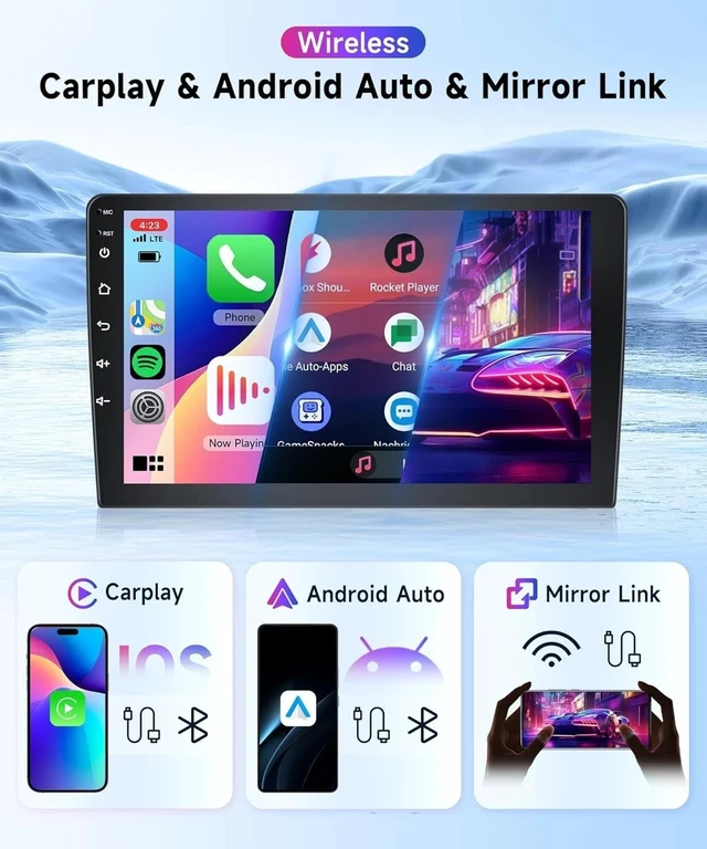 Alt view image 3 of 5 - Surakey Android 15 Car Stereo for Dodge Ram 1500 2500 3500 2017-2020 Car Radio Double Din Head Unit with CarPlay & Android Auto 8.4 Inch Sat Nav GPS WiFi Bluetooth FM RDS SWC Backup Camera, 4+64GB
