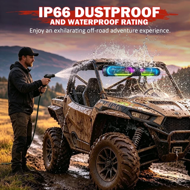 Alt view image 5 of 5 - OPL5 32 Inch UTV Sound Bar, Golf Cart Sound bar Waterproof with 8 Speaker