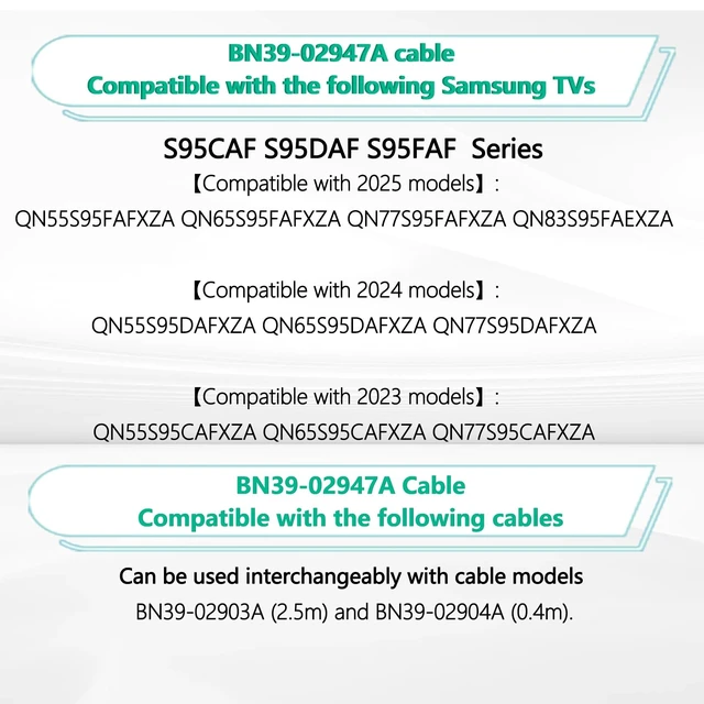 Alt view image 2 of 5 - BN39-02947A 2.5m /8.2ft One Connect Cable Compatible with Samsung TV