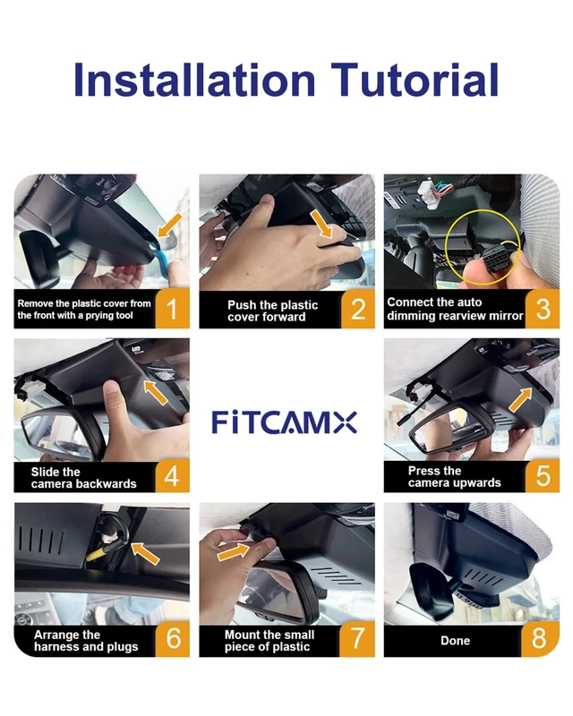 Alt view image 5 of 5 - Fitcamx 4K Dash Cam Suitable for Hyundai Palisade 2020-2022 (Part No#S8000), OEM Factory Look, 2160P UHD Video, Built-in WiFi & APP, Loop Recording, G-Sensor, Night Vision, Easy to Install, 64GB Card