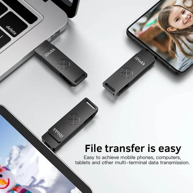 Alt view image 5 of 5 - iDiskk USB C Flash Drive 128GB Speed up to 1000MB/s Memory Stick