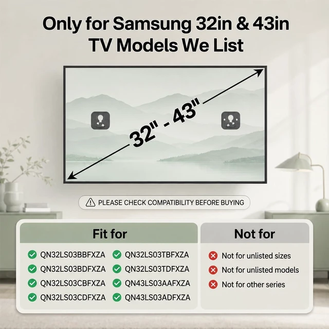 Alt view image 2 of 5 - Frame TV Wall Mount for Samsung BN61-17233A BN61-17234A, Compatible with Samsung 32" 43" TV, for 2019-2025 LS03AA LS03BA LS03CA LS03TA Series TV, with Holder