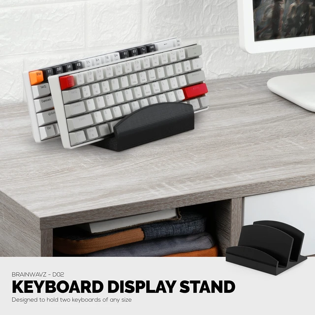 Alt view image 5 of 5 - BRAINWAVZ Dual Desktop Keyboard Stand Holder, Suitable for Small Gaming Keyboards and Large Full-Size Boards, Organize Your Workspace and Keeping it Clutter-Free (D02)