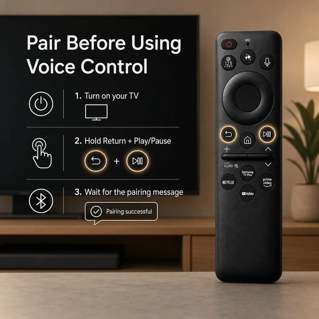 Alt view image 4 of 5 - Rechargeable Solar Voice Remote for Samsung OLED S85H Series Vision AI Smart TV TM2660H QN55S85HAEXZA QN48S85HAEXZA QN65S85HAEXZA QN77S85HAEXZA QN83S85HAEXZA