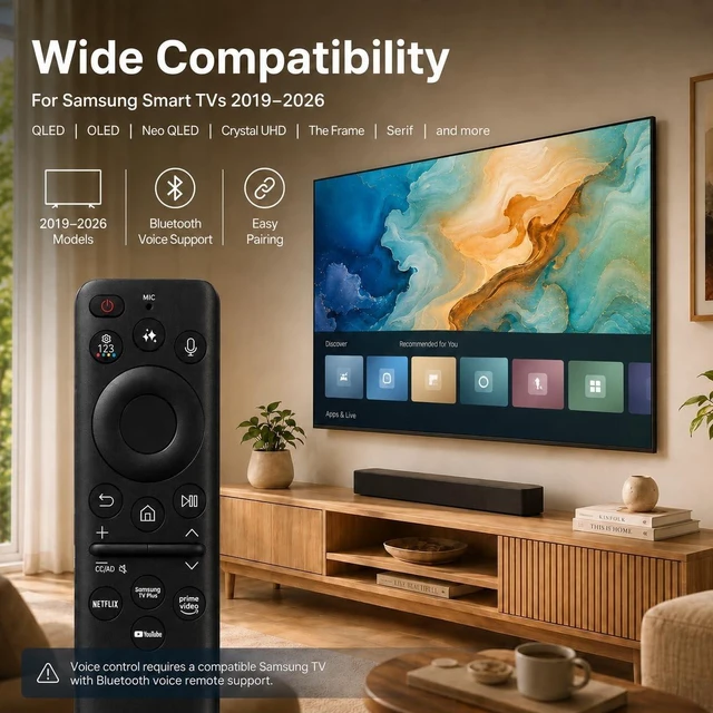 Alt view image 5 of 5 - Rechargeable Solar Voice Remote for Samsung OLED S85H Series Vision AI Smart TV TM2660H QN55S85HAEXZA QN48S85HAEXZA QN65S85HAEXZA QN77S85HAEXZA QN83S85HAEXZA