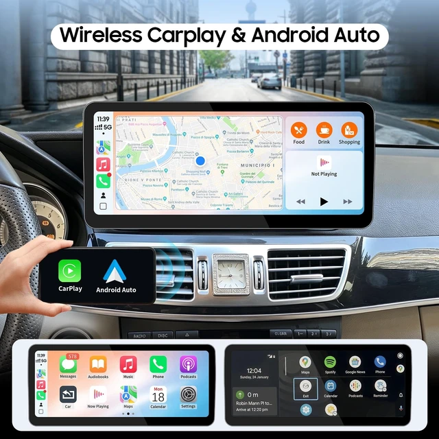 Alt view image 2 of 5 - AUGHTDOM 12.3'' CarPlay for Mercedes E-Class W212 (2013-2015) ^^ NTG4.5/4.7