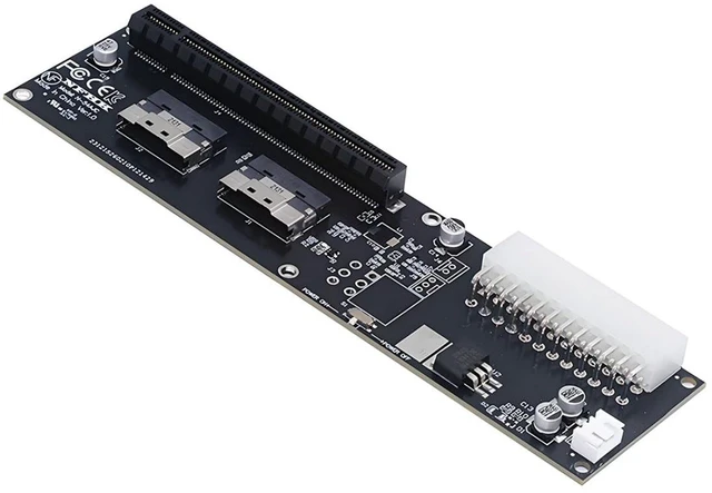 Main image of chenyang Dual Port SlimSAS SFF-8654 8i to PCIe 4.0/5.0 X16 PCI Express Expansion Card Adapter with 12V 24Pin Power Port for eGPU Graphics/Sound/LAN Card