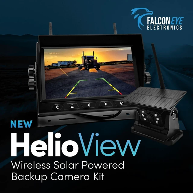 Alt view image 2 of 5 - FalconEye Electronics HelioView Wireless Solar Powered Backup Camera System - 2 Cam System: (1) LCD, (2) cams