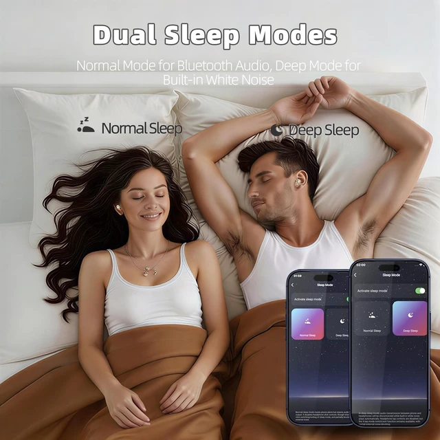 Alt view image 4 of 5 - ZOVIMAX Sleep Earbuds Bluetooth 5.4 in Ear Buds for Sleeping, Cream