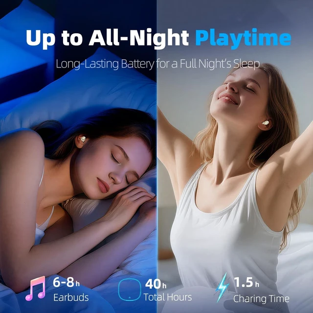 Alt view image 5 of 5 - ZOVIMAX Sleep Earbuds Bluetooth 5.4 in Ear Buds for Sleeping, Cream
