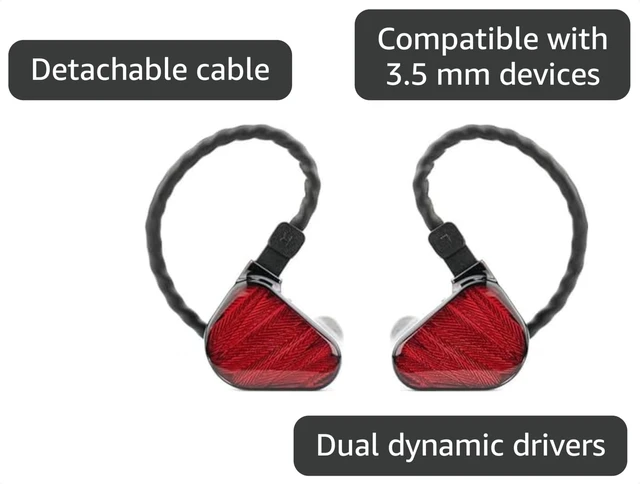 Alt view image 3 of 5 - TRUTHEAR x Crinacle Zero: RED Dual Dynamic Drivers in-Ear Headphone Gaming Earbuds HiFi Wired Earbuds