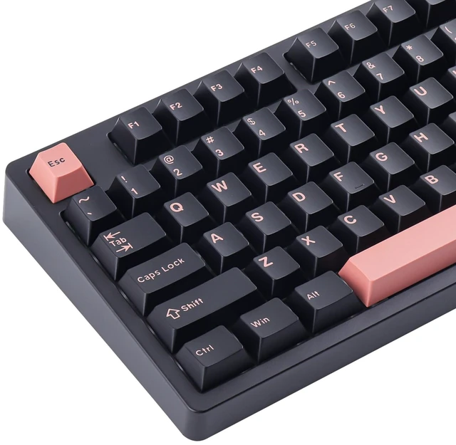Main image of Hyekit Pink Coral Double Shot PBT Keycaps, 163 Keys Cherry Profile