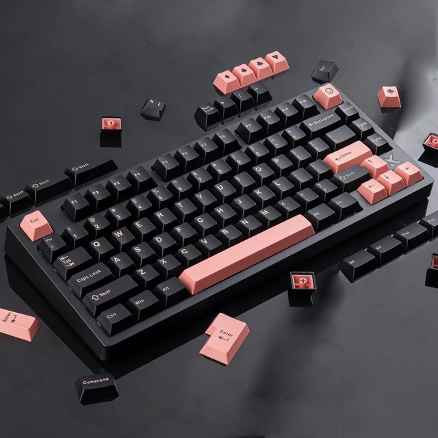Alt view image 3 of 5 - Hyekit Pink Coral Double Shot PBT Keycaps, 163 Keys Cherry Profile