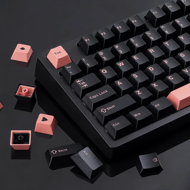 Alt view image 4 of 5 - Hyekit Pink Coral Double Shot PBT Keycaps, 163 Keys Cherry Profile
