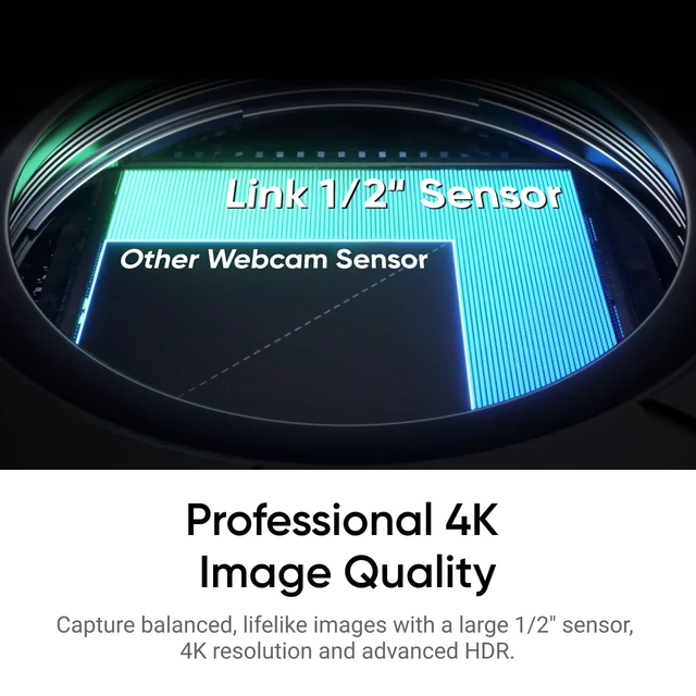 Alt view image 2 of 5 - Insta360 Link 2 - PTZ 4K Webcam for PC/Mac, 1/2" Sensor, AI Tracking, HDR, AI Noise-Canceling Mic, Gesture Control for Streaming, Video Calls, Gaming, Works with Zoom, Teams, Twitch & More