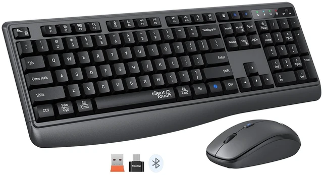Main image of MEETION Wireless Keyboard Mouse Combo, Silent Full-Size Design, Black