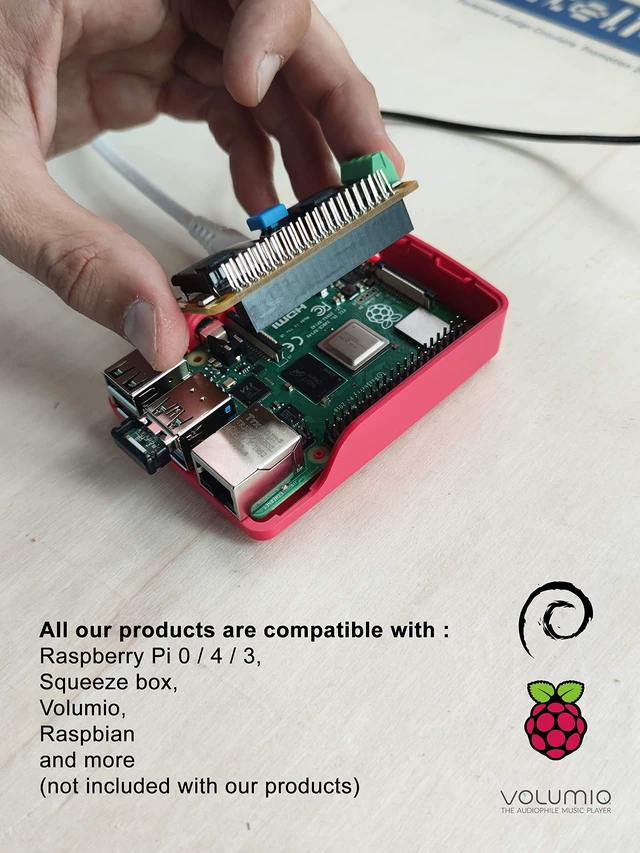 Alt view image 3 of 4 - RASPIAUDIO Audio DAC Hat Sound Card for Raspberry PI5 All Models Pi5 / Pi Zero / Pi4/ Pi3B / Pi3B+ / Better Quality Than USB (Ultra++) Plug and Play no Driver