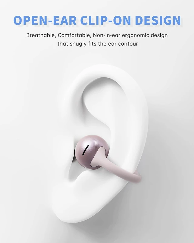 Alt view image 2 of 5 - inscamera Open Ear Earbuds, Clip On Headphones Wireless Earbuds for Running