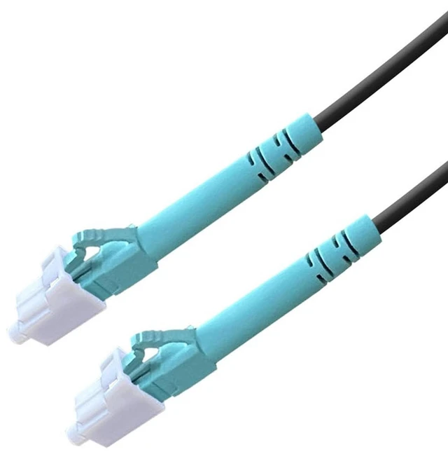 Alt view image 2 of 5 - 492FT/150M OM3 4 Core Multimode LC to LC Outdoor Armored Fiber Patch Cable, OM3 4 Strands Direct Burial Fiber Optic Cable, Industrial TPU with One End Pulling Eye, 50/125um, OD-5mm, Black
