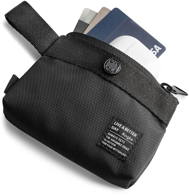 Main image of Ringke Mini Pouch 2-Way Bag Miniature, Small Bag for Universal Wireless Ear Buds, Durable Waterproof Keychain Backpack Accessories for AirPods Pro 3 & 2 & 1, AirPods 4 & 3 & 2 & 1 Cas